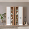 Set 2 vitrine moderne Brixen alb cu stejar, 80 cm fiecare - LunaHome.ro