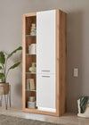 Set 2 vitrine moderne Brixen alb cu stejar, 80 cm fiecare - LunaHome.ro
