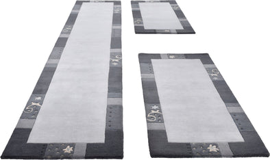 Set 3 covoare Royal Ganges din lana gri 70cm lățime - LunaHome.ro