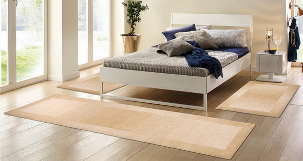 Set 3 covoare »Gabbeh Super« din lână pentru dormitor bej - LunaHome.ro