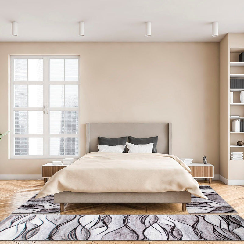 Set 3 covoare de dormitor Tritom gri 67 cm lățime - LunaHome.ro