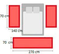 Set 3 covoare pentru dormitor Shaggy 30  foarte pufoase, gri - LunaHome.ro