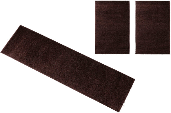 Set 3 covoare pentru dormitor Shaggy Soft foarte pufoase negru - LunaHome.ro