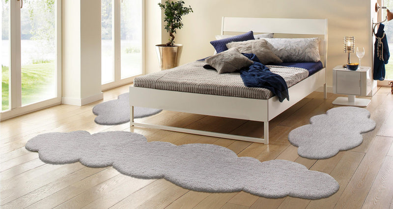 Set 3 covoare pentru dormitor »Magong« foarte moale si pufos gri - LunaHome.ro