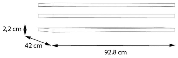 Set 3 rafturi FORTE pentru dulapuri si dressignuri 92,8 cm lățime