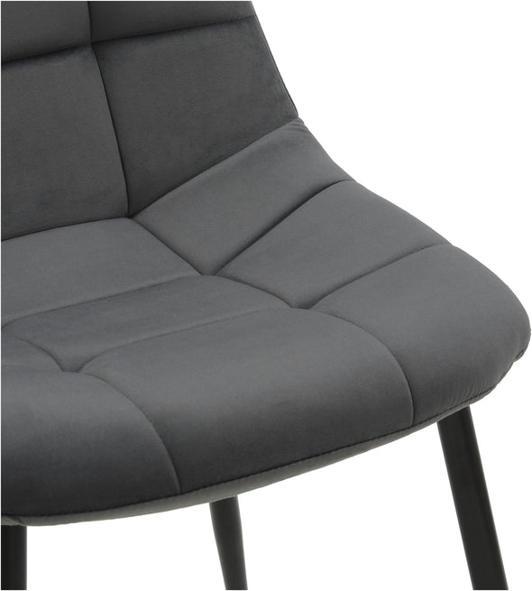 Set 4 scaune Arhus din catifea gri antracit cu picioare negre - LunaHome.ro