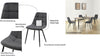 Set 4 scaune Arhus din catifea gri antracit cu picioare negre - LunaHome.ro