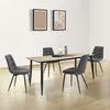 Set 4 scaune Arhus din catifea gri antracit cu picioare negre - LunaHome.ro