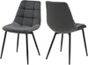 Set 4 scaune Arhus din catifea gri antracit cu picioare negre - LunaHome.ro