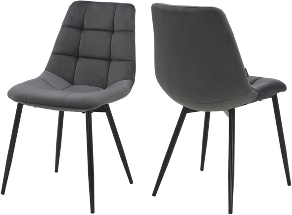 Set 4 scaune Arhus din catifea gri antracit cu picioare negre - LunaHome.ro