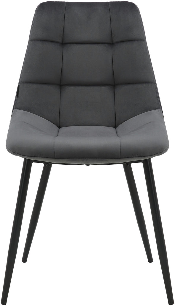 Set 4 scaune Arhus din catifea gri antracit cu picioare negre - LunaHome.ro