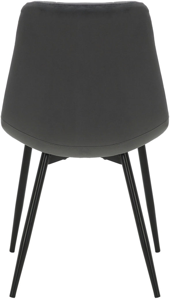 Set 4 scaune Arhus din catifea gri antracit cu picioare negre - LunaHome.ro