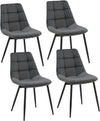 Set 4 scaune Arhus din catifea gri antracit cu picioare negre - LunaHome.ro