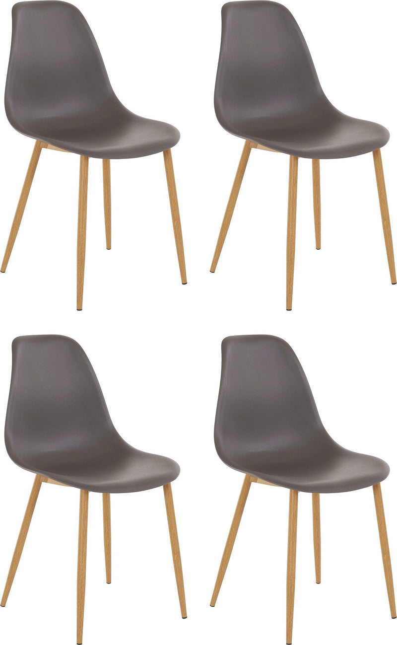 Set 4 scaune Miller din metal si plastic rezistent antracit - LunaHome.ro