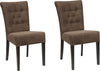 Set 4 scaune Queen cu tapiterie maro, picioare din lemn de stejar - LunaHome.ro