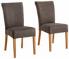 Set 4 scaune Queen cu tapiterie maro, picioare din lemn de stejar - LunaHome.ro