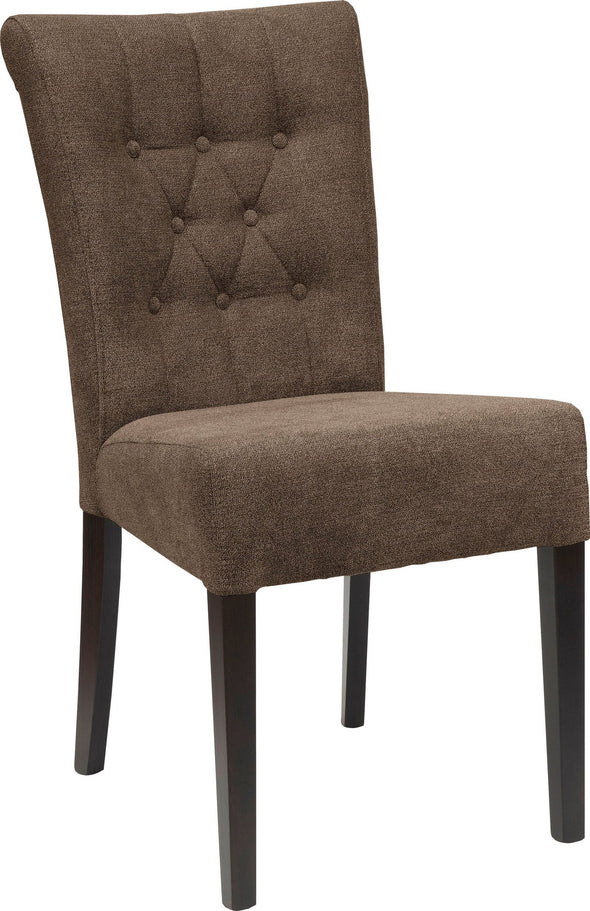 Set 4 scaune Queen cu tapiterie maro, picioare din lemn de stejar - LunaHome.ro
