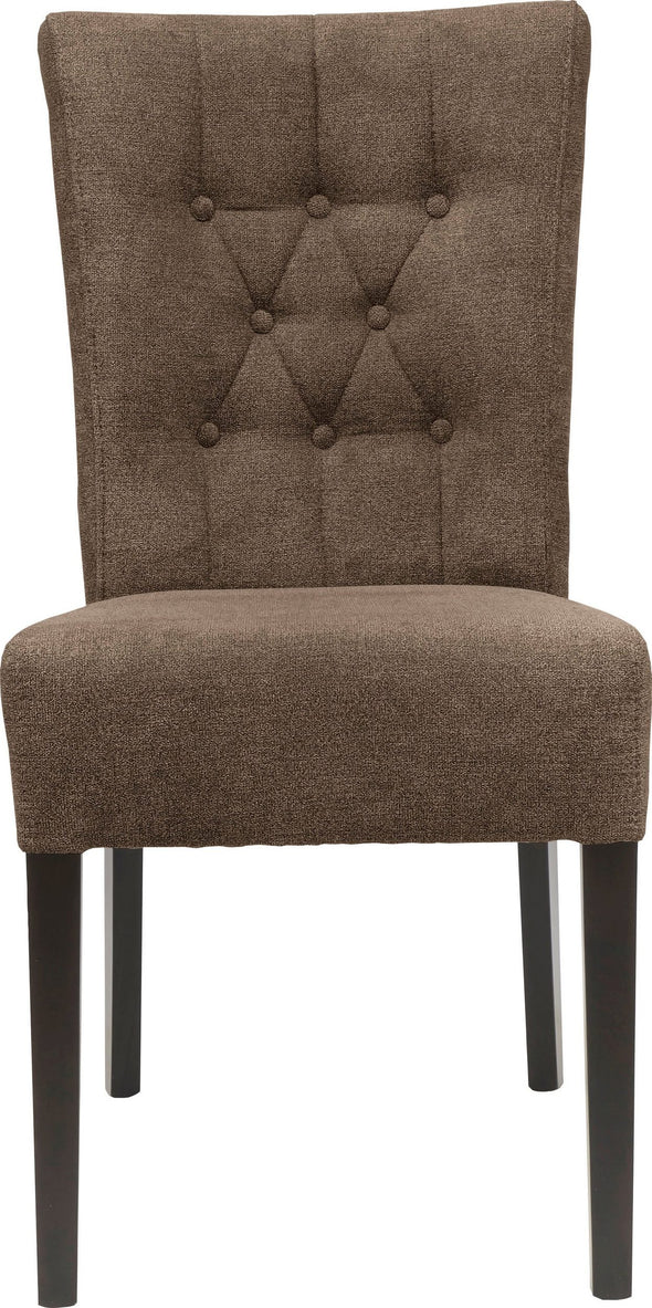 Set 4 scaune Queen cu tapiterie maro, picioare din lemn de stejar - LunaHome.ro