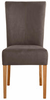 Set 4 scaune Queen cu tapiterie maro, picioare din lemn de stejar - LunaHome.ro