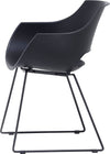 Set 4 scaune Rockville negru tip scoica cu cadru din metal - LunaHome.ro