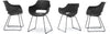 Set 4 scaune Rockville negru tip scoica cu cadru din metal - LunaHome.ro