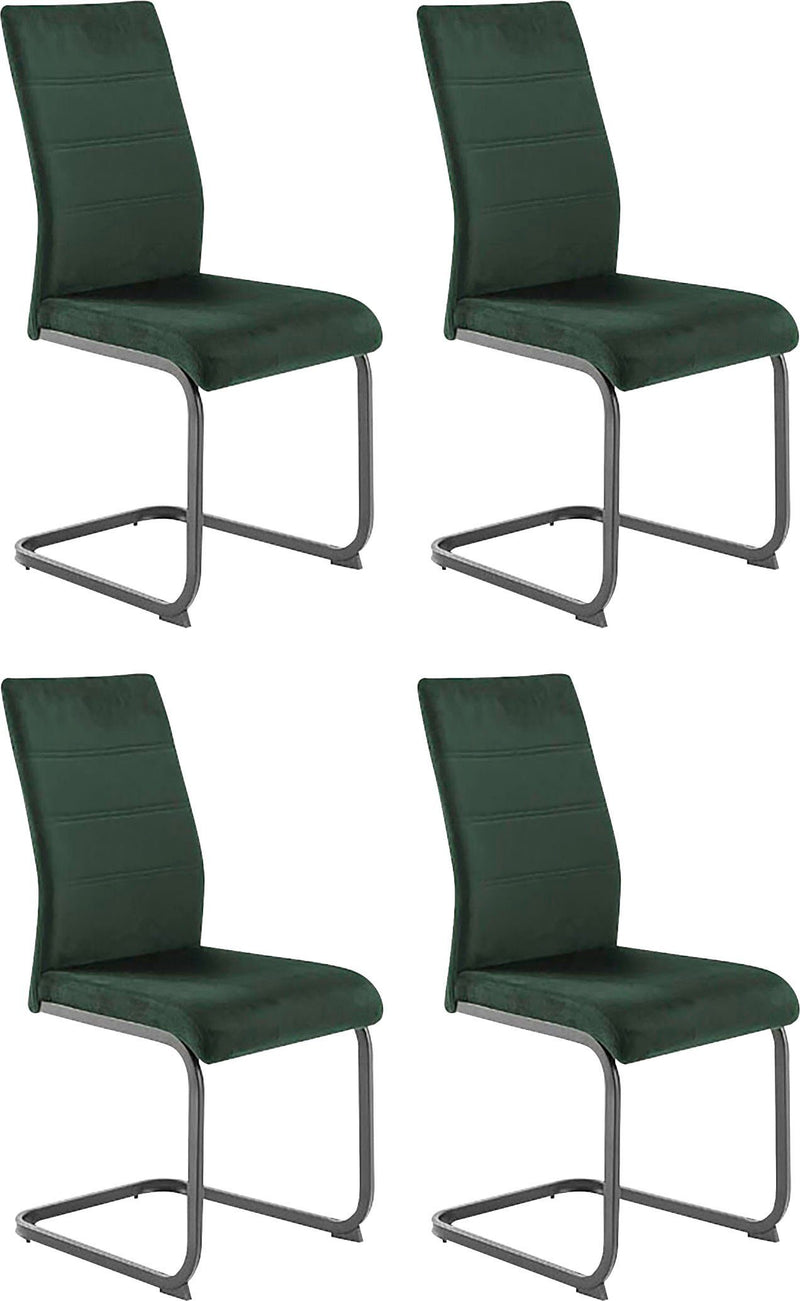 Set 4 scaune Tessin din catifea verde cu cadru metalic - LunaHome.ro