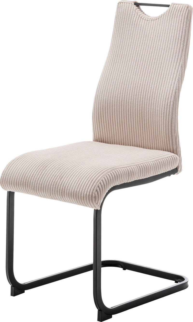 Set 4 scaune Zabona din pluș crem cu picioare metalice - LunaHome.ro