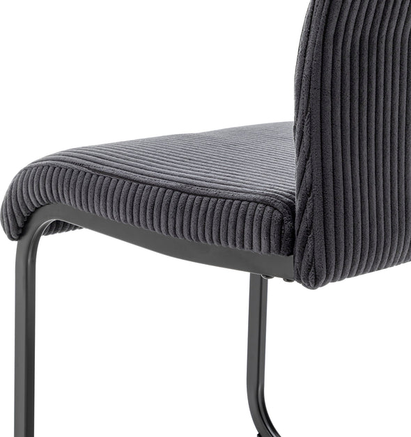 Set 4 scaune Zabona din pluș gri inchis cu picioare metalice - LunaHome.ro