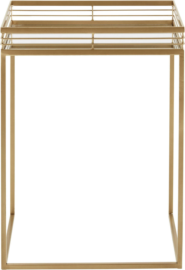 Set 2 mese decorative Yanis Leonique din metal auriu si oglinda - LunaHome.ro