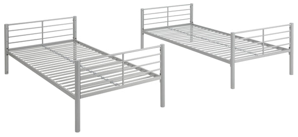 Set 2 paturi stivuibile Hayo din metal argintiu 90x200 cm