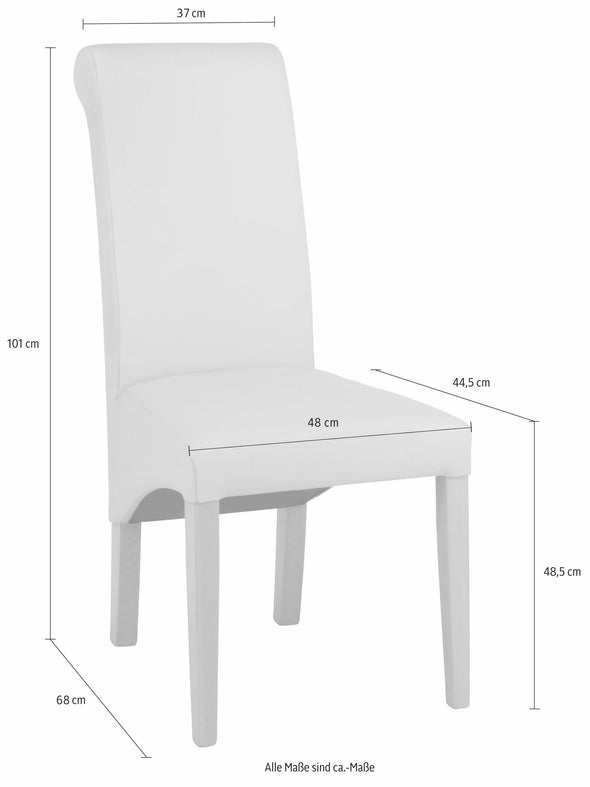 Set 2 scaune Rito din piele ecologica gri cu picioare din lemn - LunaHome.ro