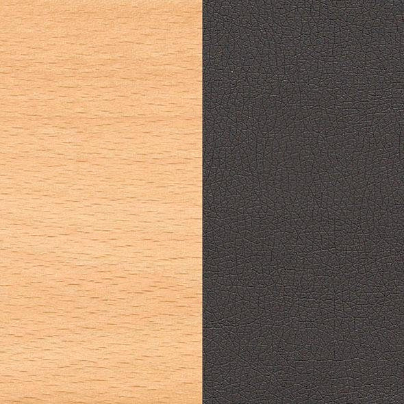 Set 2 scaune Rito din piele ecologica maro cu picioare din lemn - LunaHome.ro