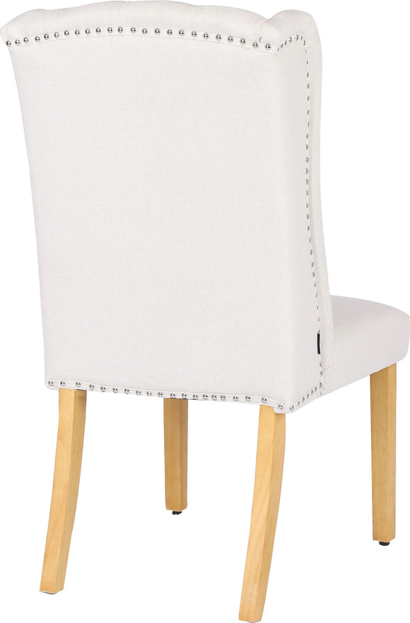 Set 2 scaune crem Liao cu design elegant, picioare din lemn de mesteacan - LunaHome.ro