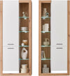 Set 2 vitrine moderne Brixen alb cu stejar, 80 cm fiecare - LunaHome.ro