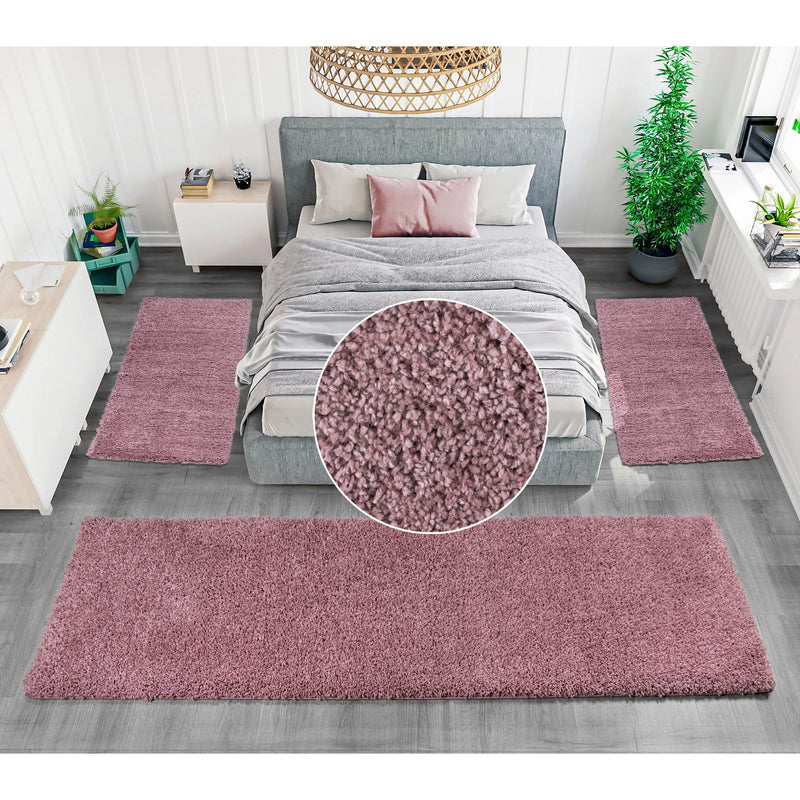 Set 3 covoare pentru dormitor »Viva« cu fir lung lila, 70 cm latime - LunaHome.ro