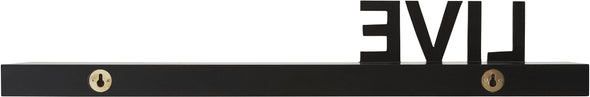 Set 3 rafturi de perete Live - Love - Laugh negru, 60 cm - LunaHome.ro