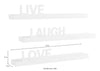 Set 3 rafturi de perete Live - Love - Laugh negru, 60 cm - LunaHome.ro
