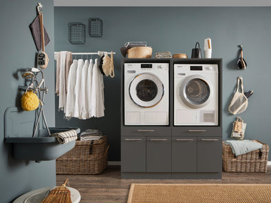 Set doua dulapuri pentru baie Laundreezy pentru masina si uscator - LunaHome.ro