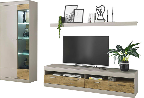 Set living Scara din 3 piese gri cu aspect modern 310 cm - LunaHome.ro