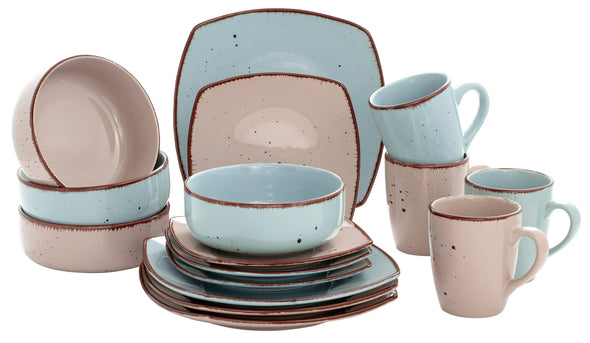 Set vesela Puro pentru 4 persoane, 16 piese albastru-bej - LunaHome.ro
