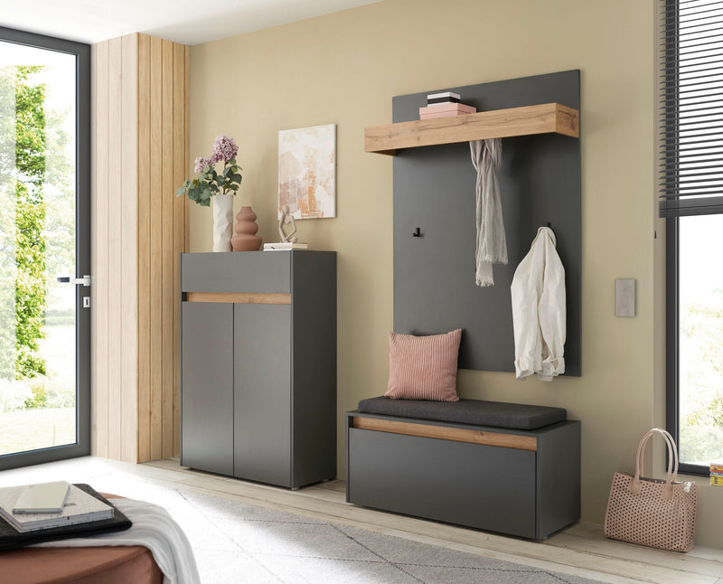 Set complet pentru hol City Giron gri antracit din 3 piese