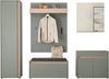 Set complet pentru hol City Giron verde cu stejar din 5 piese