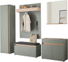 Set complet pentru hol City Giron verde cu stejar din 5 piese