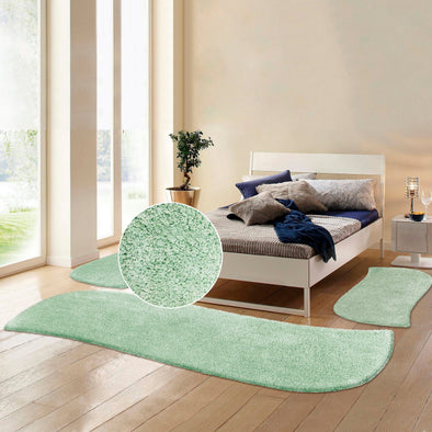Set de 3 covoare pentru dormitor Desner verde foarte pufoase