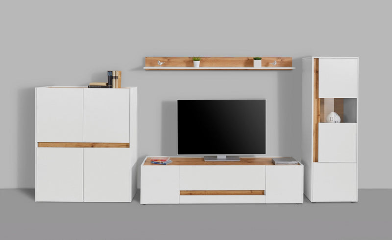 Set de 4 piese City Giron alb pentru living 350 cm lungime - LunaHome.ro