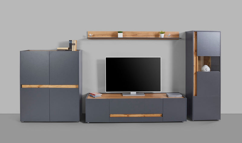 Set de 4 piese City Giron gri pentru living 350 cm lungime - LunaHome.ro