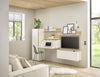 Set de birou CityGiron din 5 piese alb cu stejar