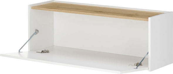 Set de birou CityGiron din 5 piese alb cu stejar