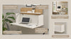 Set de birou CityGiron din 5 piese alb cu stejar