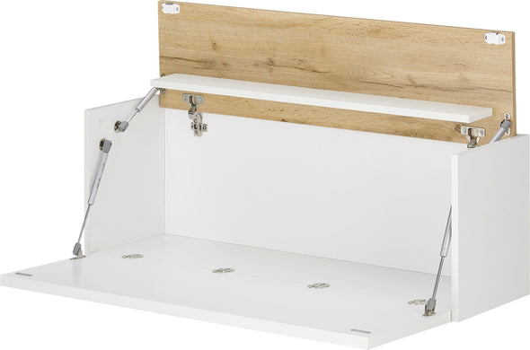 Set de birou CityGiron din 5 piese alb cu stejar